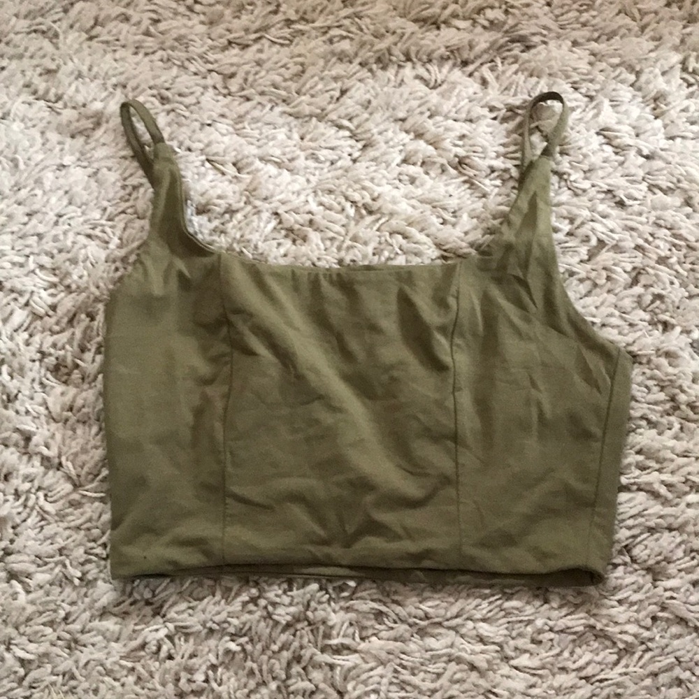 Princess Polly Olive Green Crop Top